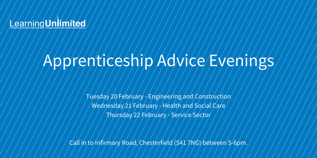 ChesterfieldAC's tweet image. Do you want to find out more about apprenticeships in construction, engineering, health and social care or the service industry? Come along to our apprenticeship advice evenings during half term to speak with our specialist advisors and learn more about our vacancies &amp;gt;&amp;gt;