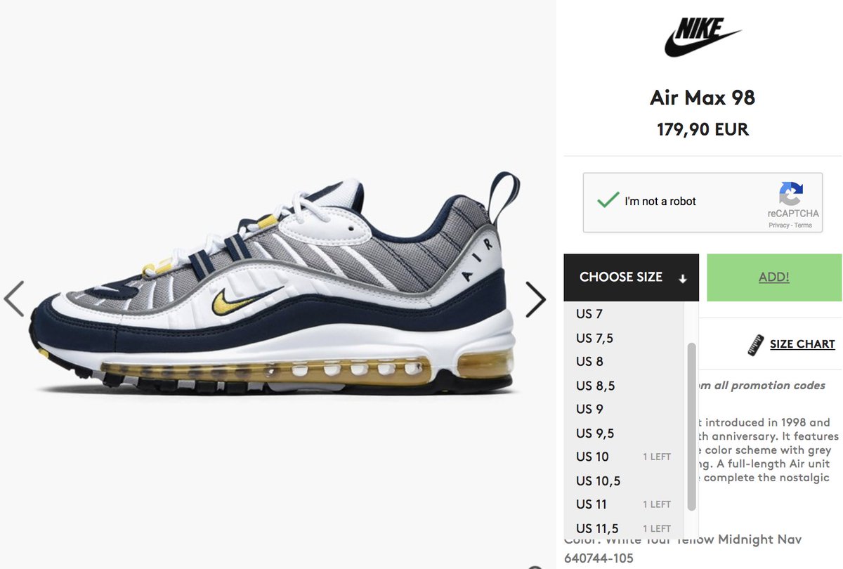 air max 98 fit guide