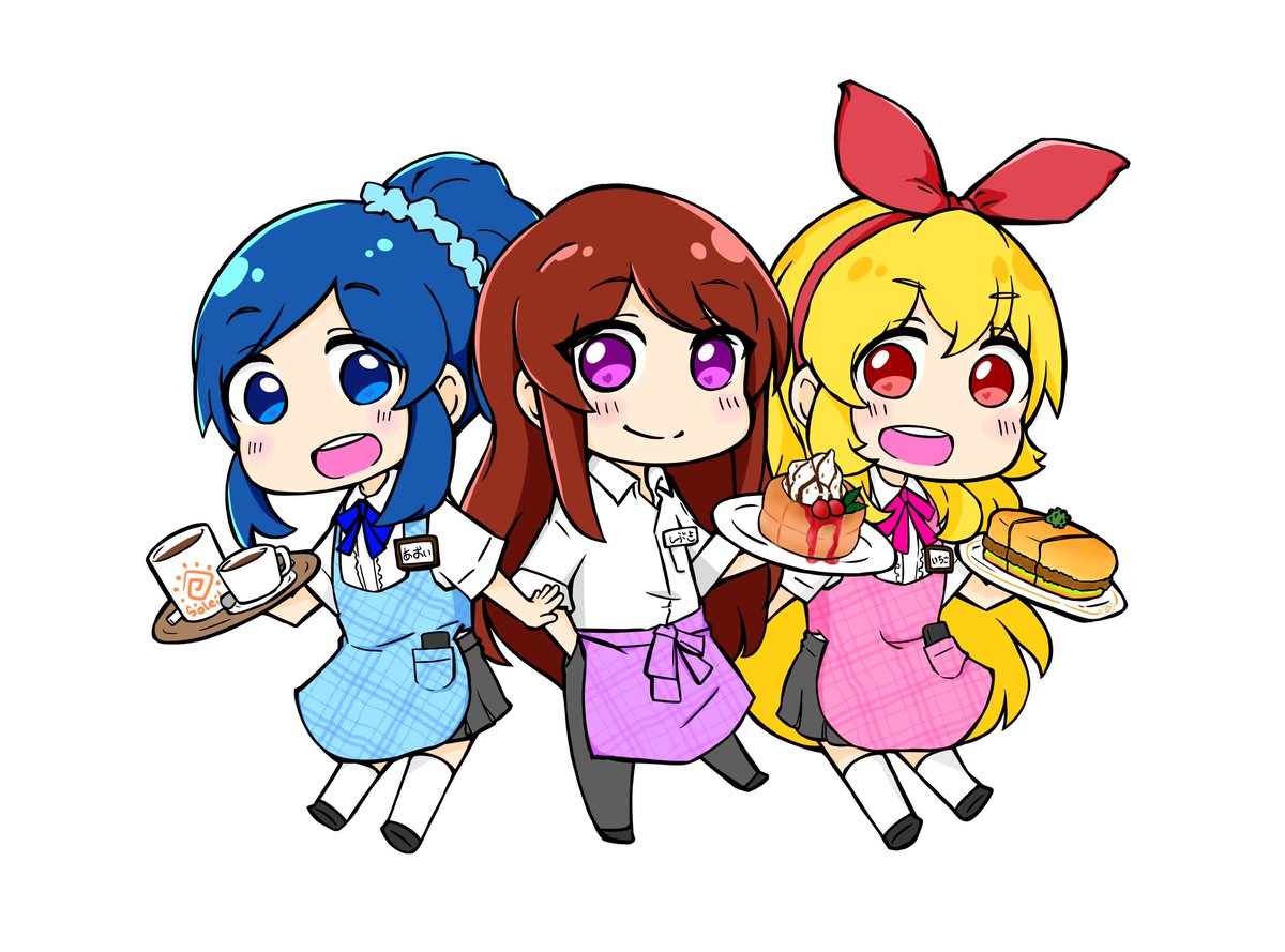 hoshimiya ichigo ,kiriya aoi multiple girls blonde hair 3girls smile blue hair brown hair long hair  illustration images
