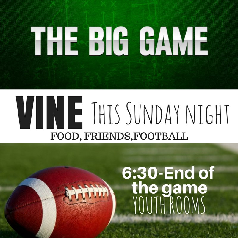 hebronstudent's tweet photo. THIS SUNDAY! Football Party! 6:30pm in the Youth Rooms https://t.co/YXsAh5wPE8