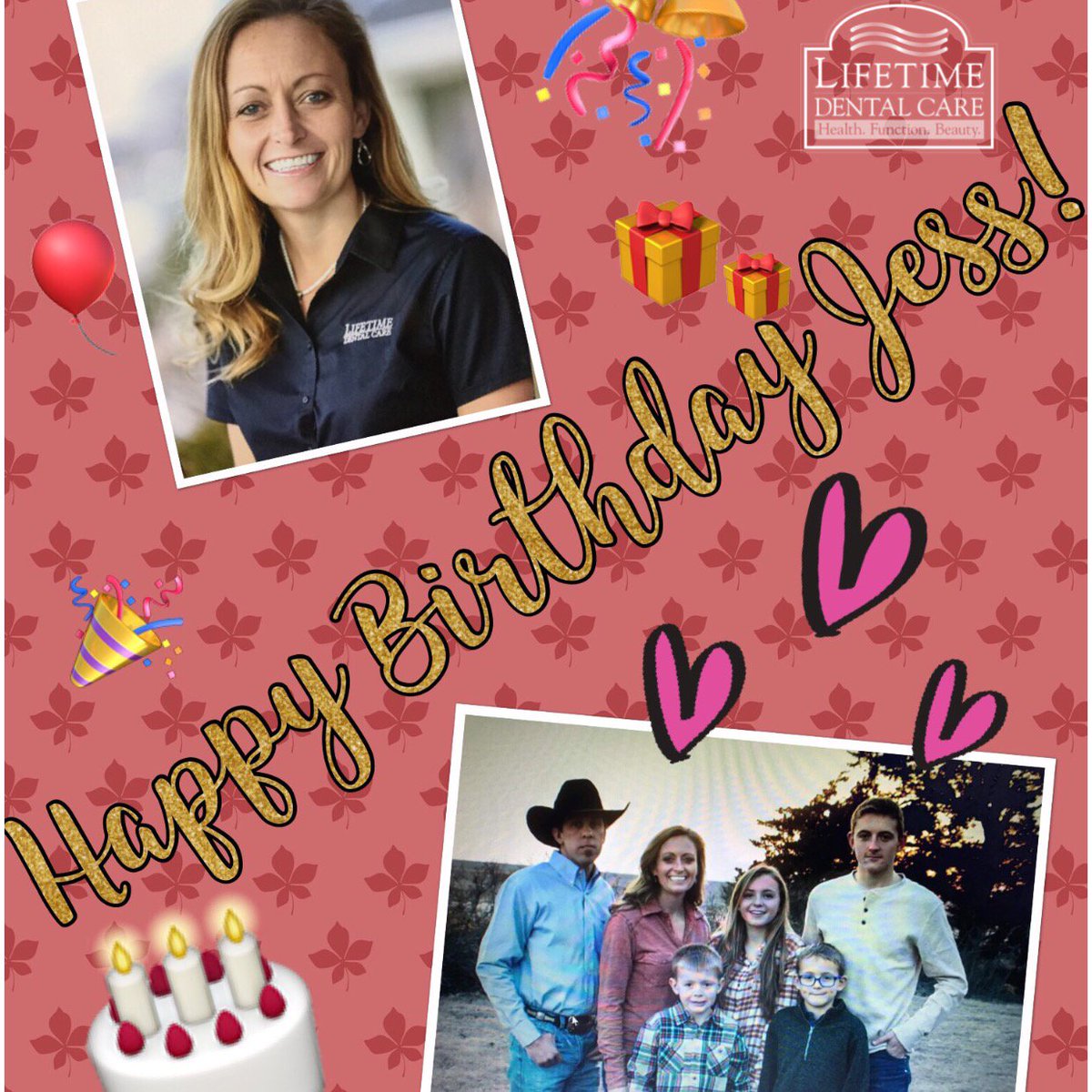 LifetimeDDSCare's tweet photo. We would like to wish Jess a very wonderful day! Happy Birthday! #birthdaygirl #hbd #welovebirthdaysandparties #lifetimedentalcare #completehealthdentistry https://t.co/WvzTcTnXYH
