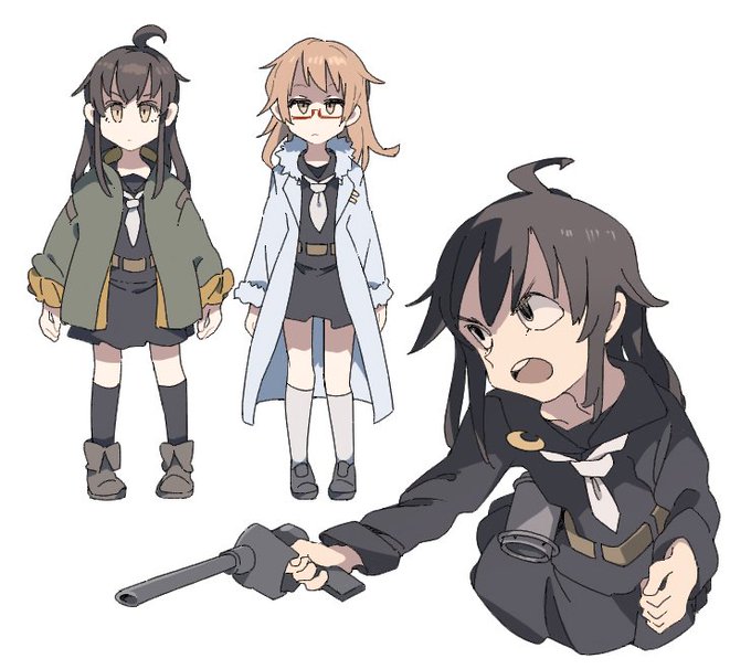 三日月と望月を描きました(異世界アニメ風) 