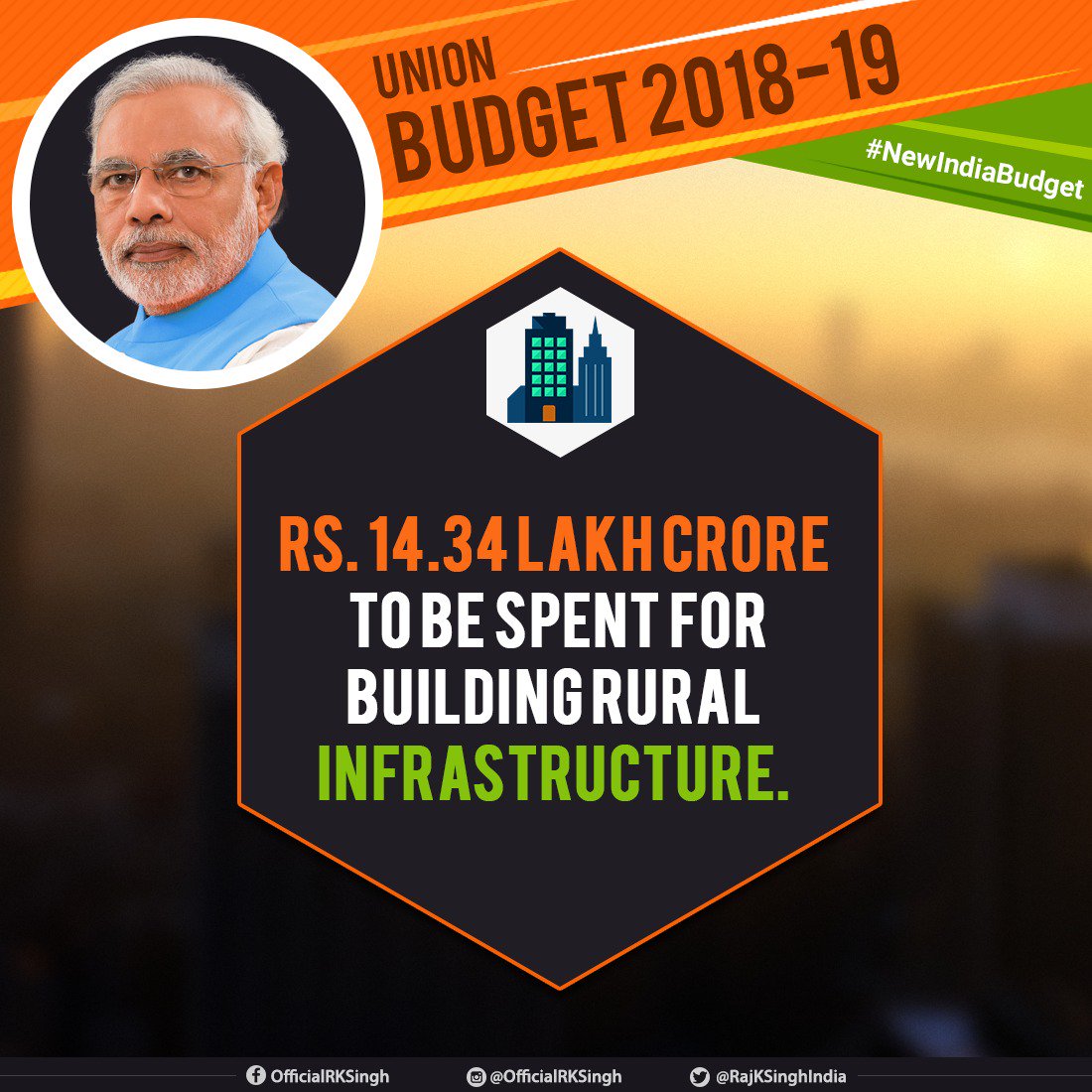 RajKSinghIndia's tweet image. Government, working towards PM @NarendraModi's vision of a New India is steadfast towards implementing the schemes, reforms, and Initiatives for the underprivileged presented in the #UnionBudget2018, such as building rural, medical &amp;amp; educational infrastructure across the nation.
