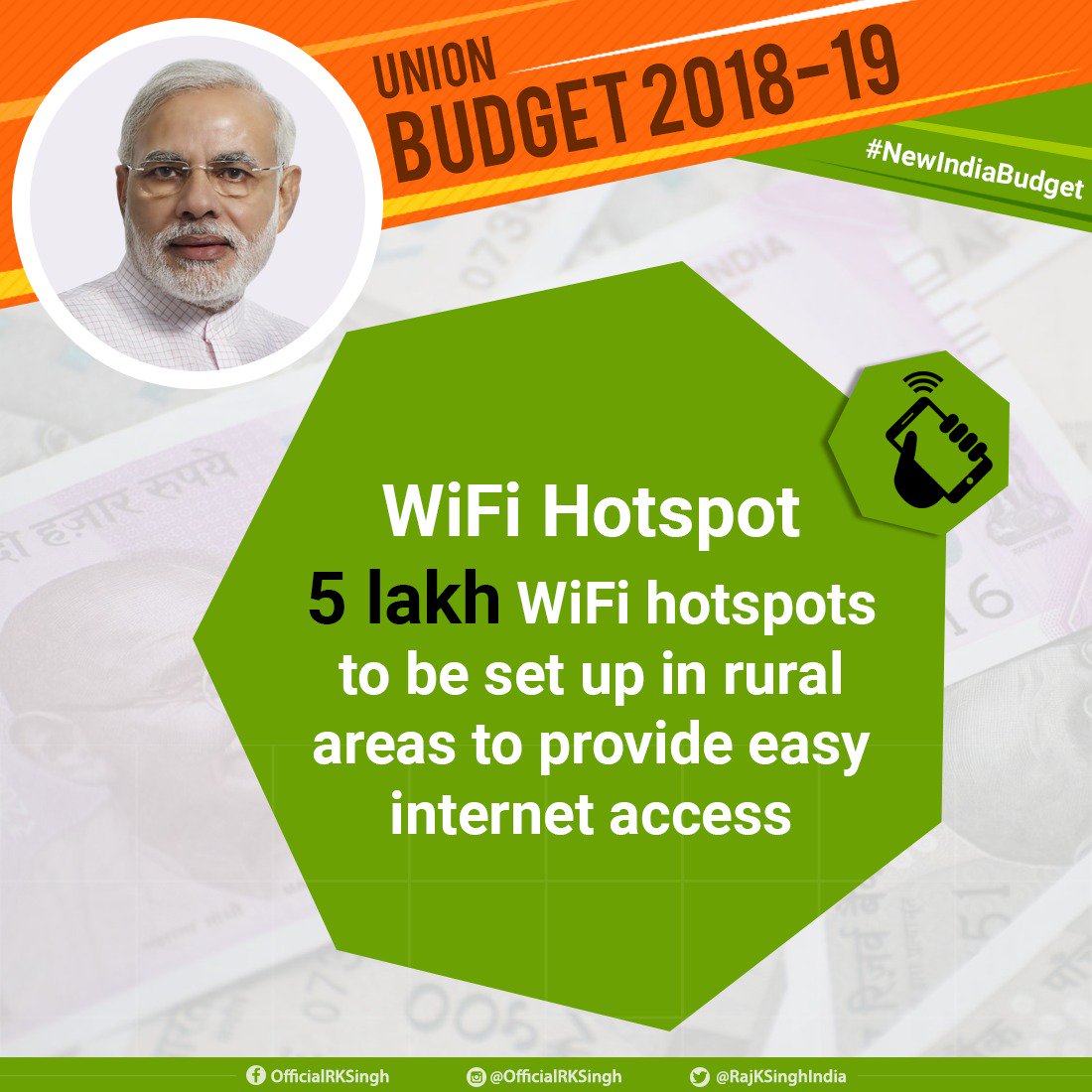 RajKSinghIndia's tweet image. Government, working towards PM @NarendraModi's vision of a New India is steadfast towards implementing the schemes, reforms, and Initiatives for the underprivileged presented in the #UnionBudget2018, such as building rural, medical &amp;amp; educational infrastructure across the nation.