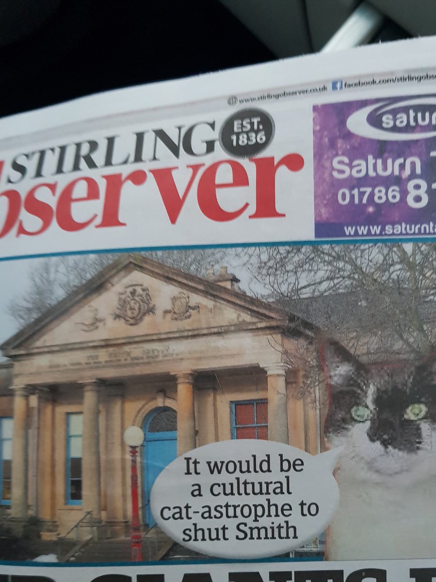 spitfiremedia's tweet photo. @Smithsupercat u looking #purrfect in @StirObserver #SaveTheSmith π @boasportsclub https://t.co/7UcuohkWAv