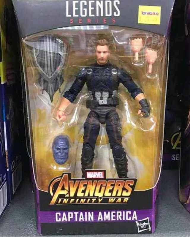TheTopComics's tweet image. En la figura de Legends podemos observar el escudo que utilizará el Capitán America en #InfinityWar