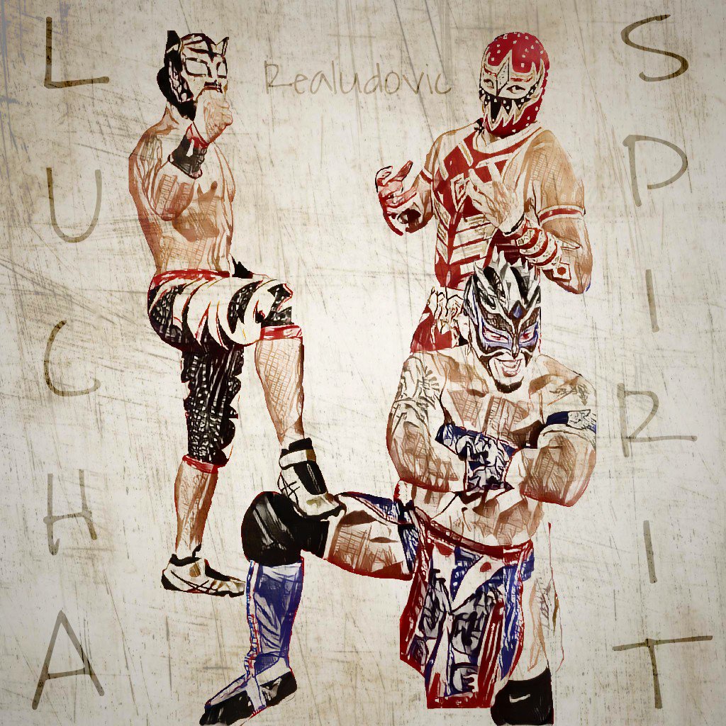 realudovic's tweet photo. My new #WWEFanArt of The #LuchaSpirit @KalistoWWE @LuchadorLD & @WWEGranMetalik !!! #LuchaLuchaLucha #LuchaLiberation ๐ https://t.co/y0ziEuMPrG