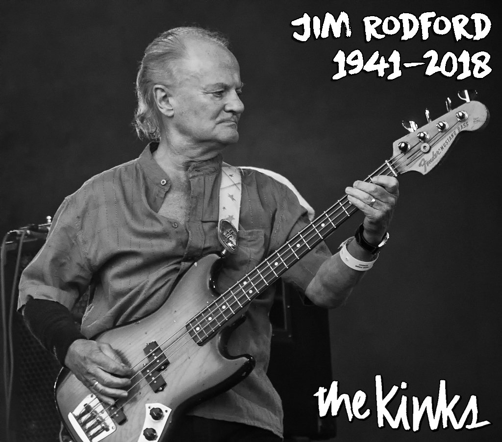 LouBrutus's tweet image. RIP JIM RODFORD: Very sad today w the passing of #JimRodford. He played w several amazing groups including #Argent and @TheZombiesMusic. Always loved seeing him w @DaveDaviesKinks #RayDavies and @TheKinks, too. Thanks for all, Jim. Farewell from one of the kids in the back row.