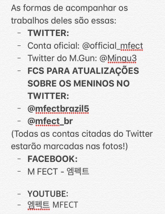 kjjmtaehyung's tweet photo. RT NESTE TWEET PARA AJUDAR NA DIVULGAÇÃO DO GRUPO MFECT!! 
DIVULGUEM PARA OS AMIGOS!!! 
Os meninos merecem todo o reconhecimento possível! 
:::::Contas que eu não consegui marcar na foto + contas que achei agora: @mfectbrasil_twt @MfectBRA @mfectbrazil5  @MfectP
#BrasilLovesMFECT https://t.co/wFq2VprASm