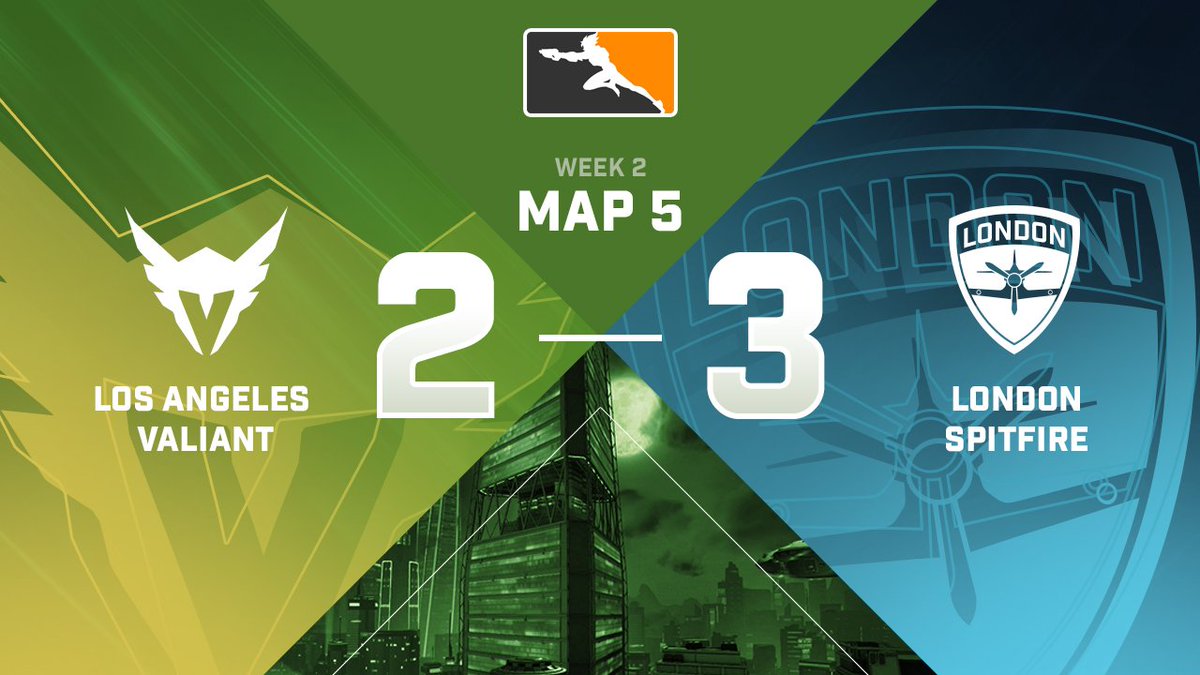 LAValiant's tweet photo. An epic series that took both teams to the limit. GGs to an incredible opponent, @Spitfire. #VALLA 👼 https://t.co/nxcPHurBO9
