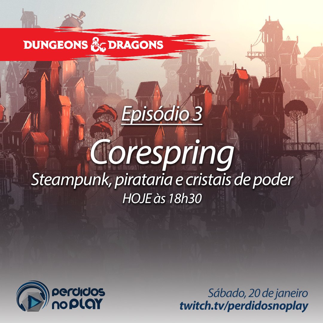 PerdidosNoPlay's tweet photo. Hoje tem mais #steampunk e pirataria especial em #Corespring, um cenário próprio de #DnD5e da @hizomesays, às 18h30 aqui no PnP!
https://t.co/lrqS7K0WYX https://t.co/E4NDO3HJcX