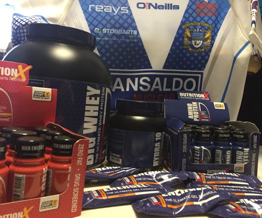 Perform_TS's tweet photo. @WorkingtonTown are working in partnership with @Nutrition_X again for the 2018 season. Excellent range of products for the players pre and post game needs 💪🏻 #UTT #performance https://t.co/8otMuDmTln