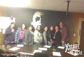 tucsonghost's tweet image. Becky, her hubby, and some Tucson Ghost Society team members did the Xsacpe Room @TucsonsScariest last night. It was a blast! We made it out in one piece. Stay tuned for new ghost hunting experiences between them and Tucson ghost Company