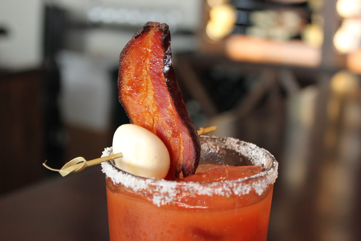 You know our brunch is good when our Bloody Mary has bacon and eggs in it!