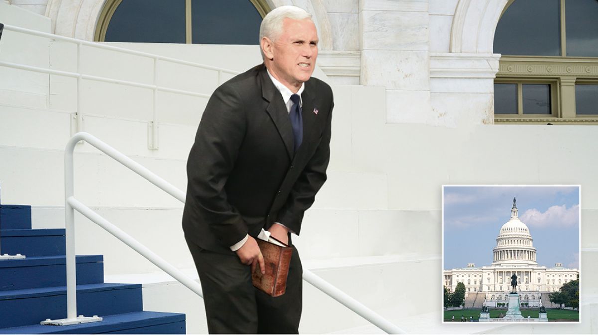 ClickHole's tweet photo. Staying Pure: Mike Pence Is Crushing His Testicles With The Lincoln Bible After Being Aroused By The Feminine Contours Of The Capitol Building https://t.co/B2qSFoe5uW #ClickClassic https://t.co/otEFA8qznJ