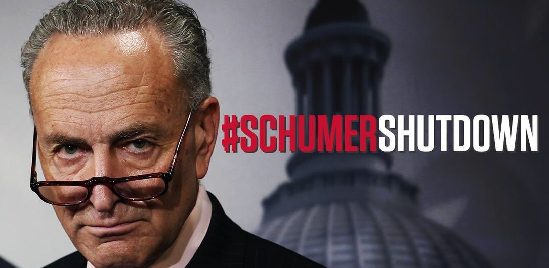 EricTrump's tweet image. Let’s all remember that 230 Democrats voted to shut down the government. 269 Republicans voted to fund, and keep government open. This is a #SchumerShutdown #DrainTheSwamp