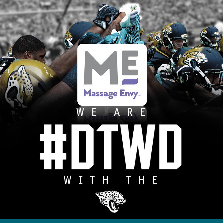 MassageEnvyJac1's tweet photo. Don't forget to #totalbodystretch tmrw!  We have your back, @Jaguars ! #DTWD  #mejax #totalbodycare https://t.co/1zEbotl28X