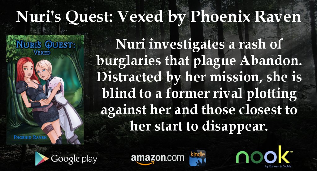 PhoenixRaven3's tweet image. Nuri's Quest: Vexed by Phoenix Raven, a fantasy adventure you'll never forget.
a.co/2aGZCmU
#gift #ASMSG #IARTG #BookBoost #YA #MustRead #look4books #fantasy #GoodReads #teen #youngadult