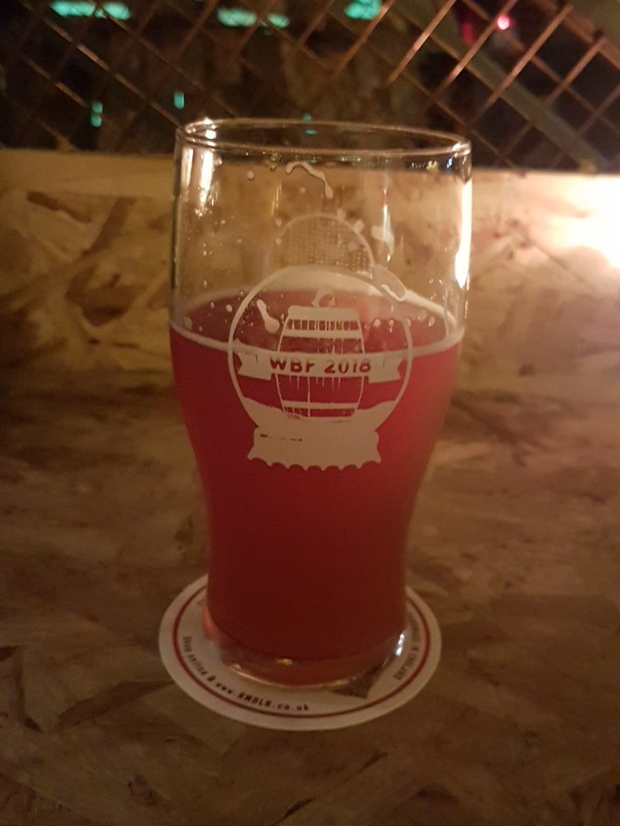 IamNick4Beer's tweet photo. Lovely raspberry wheat beer to start with at @GRUBMCR #WBF18 😊🍺 https://t.co/omFTiPOCYb
