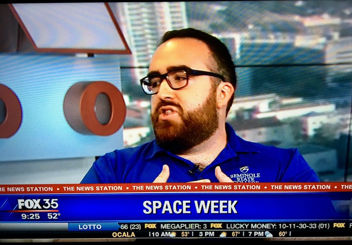 SeminoleState's tweet photo. Did anyone catch Mike from @SeminolePlanet on @Fox35News this morning?
If you missed it, you can get all the details he talked about for #SpaceWeek2018 here: https://t.co/1vYcxRcuLH
#GoStateGoFar https://t.co/LjjyNbXHUK