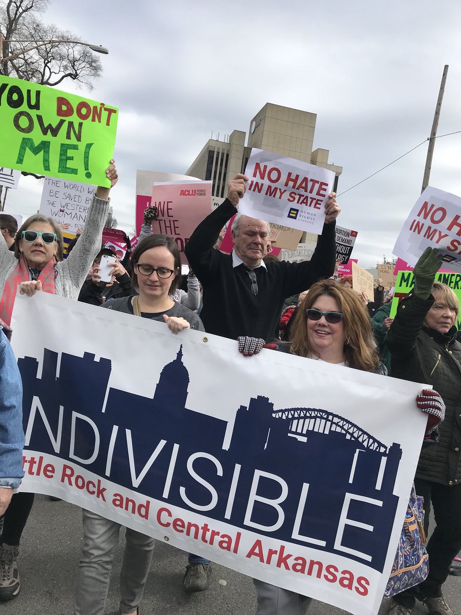 We are #Indivisible at #LittleRock #MarchonthePolls #WomensMarch2018 #MarchInArkansas