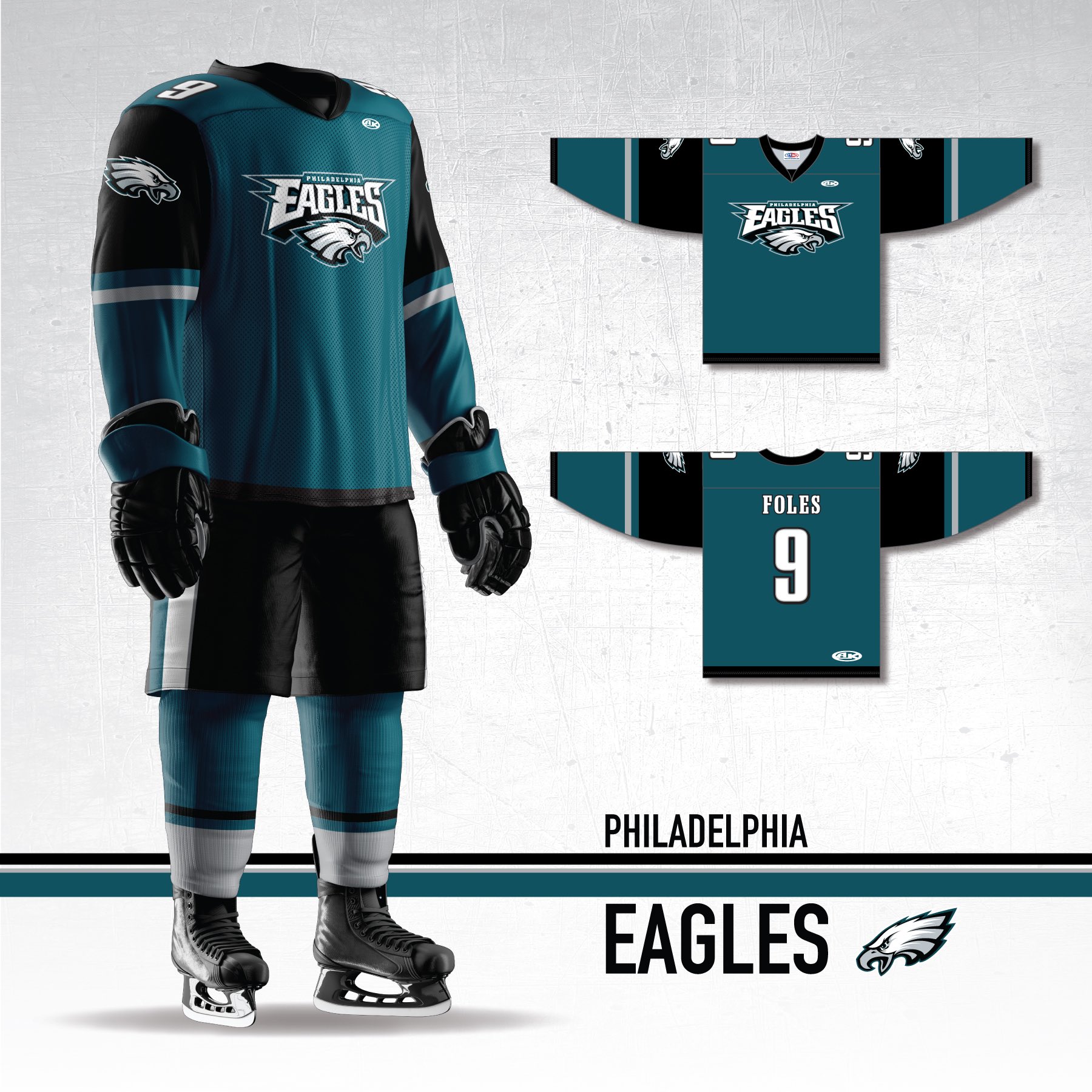 Philadelphia eagles hockey jersey top