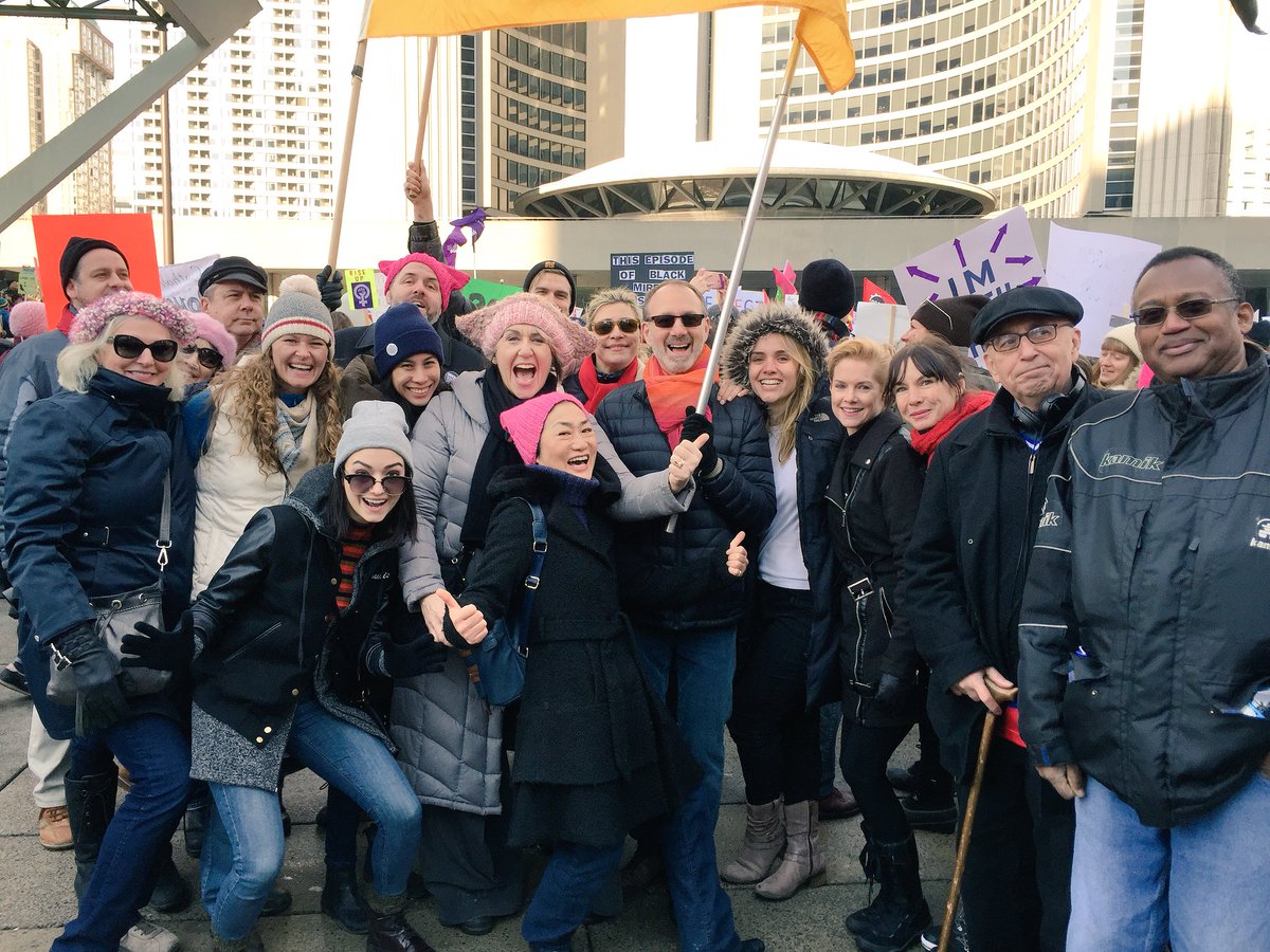 ACTRAToronto's tweet photo. So proud of our gang from @ACTRAnat and ACTRA Toronto marching together on such an important day #WomensMarch2018 https://t.co/m1dn5UufcM