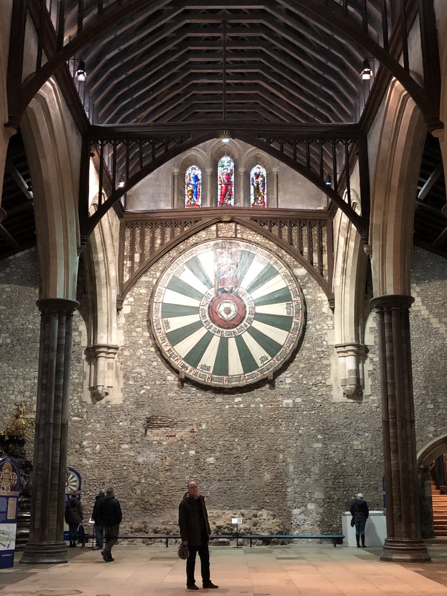 GoldLinguist's tweet photo. The impressive 13th-century Round Table @GreatHallWinch, Winchester Castle #KingArthur #ArthurianRomance #winchester @VisitHampshire https://t.co/cVtmAh2T6t