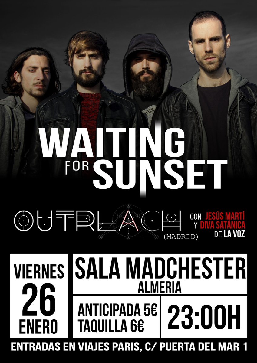 ALMERIA!!! El próximo viernes 26, con Outreach (y su Diva Satánica de LaVoz).

No hay que decir más!!
