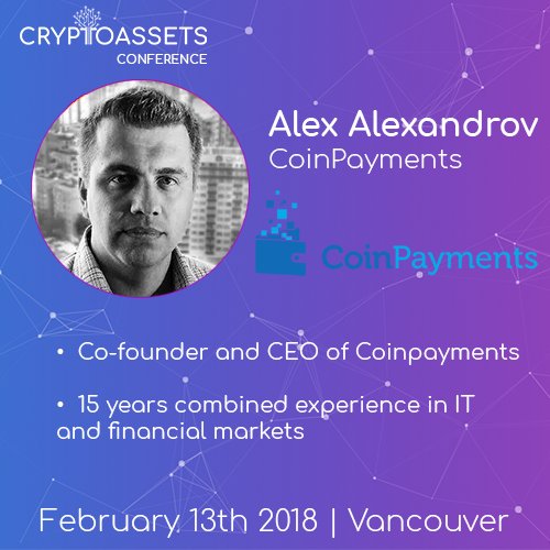 cryptoassetsvan's tweet photo. Speaker Feature: Alex Alexandrov of @CoinPaymentsNET will be joining our panel discussion to lend his expertise on the future of cryptocurrencies. Find out more https://t.co/qhZ8irXxZz https://t.co/HZlNcSc6U8