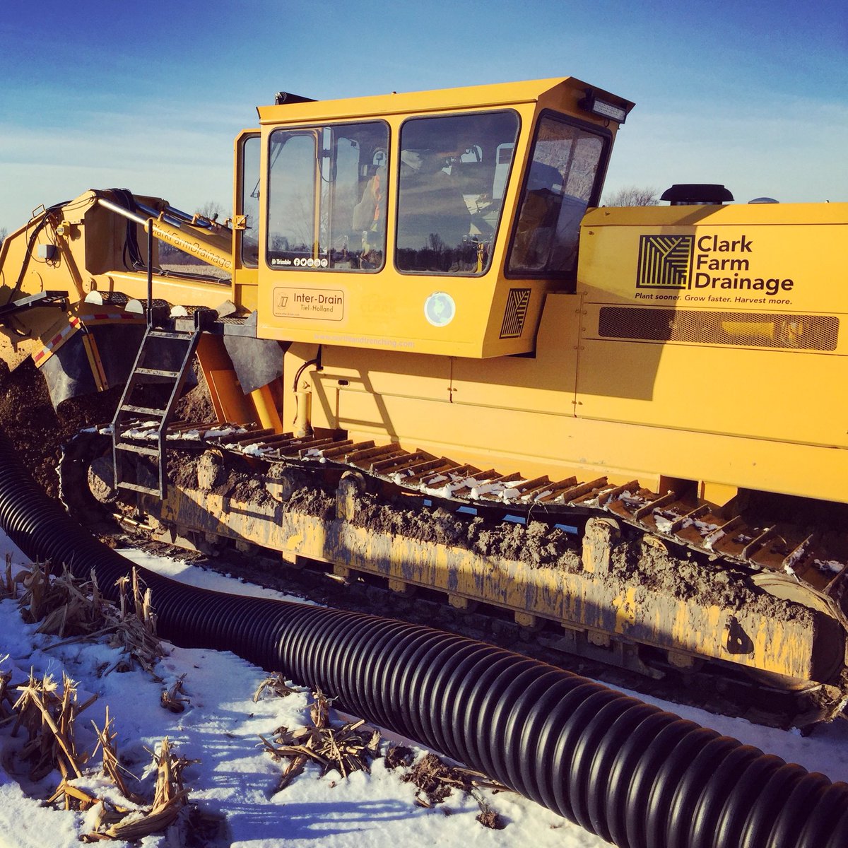 #Saturday #drainage in January. #Tile18 #WaterManagement #Agriculture #LandImprovement #InterDrain