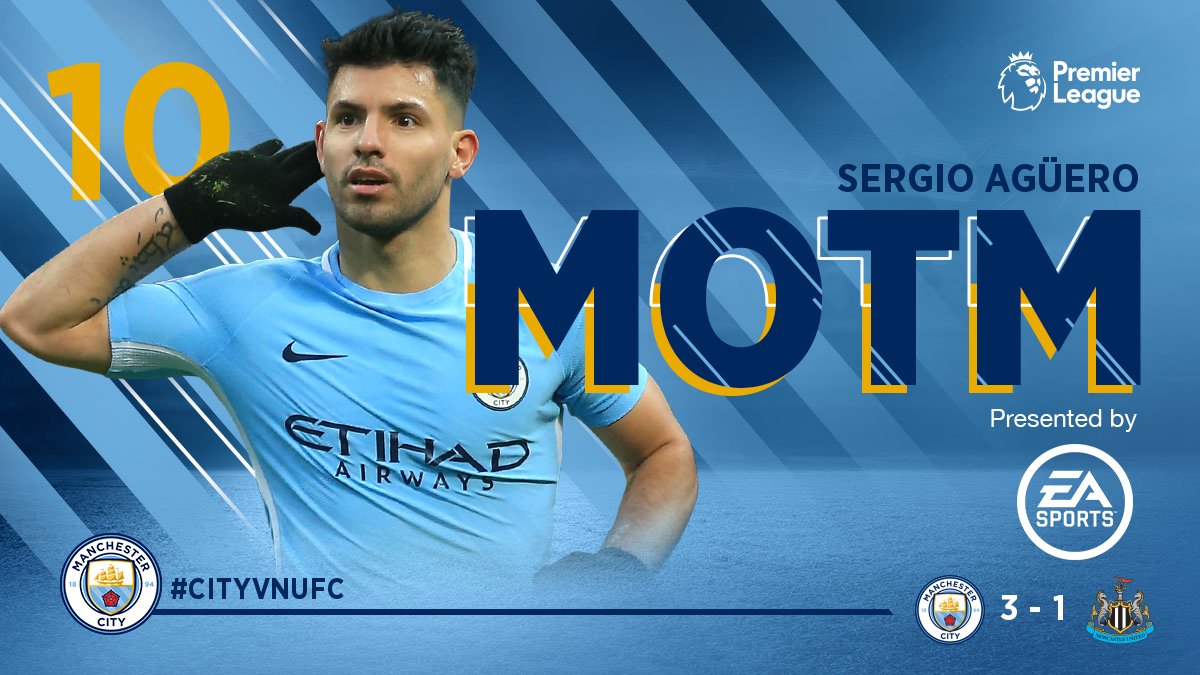 Manchester City on X: There can be only Kun! 🔥 Your Man of the Match:  @aguerosergiokun! ⚽️⚽️⚽️  / X