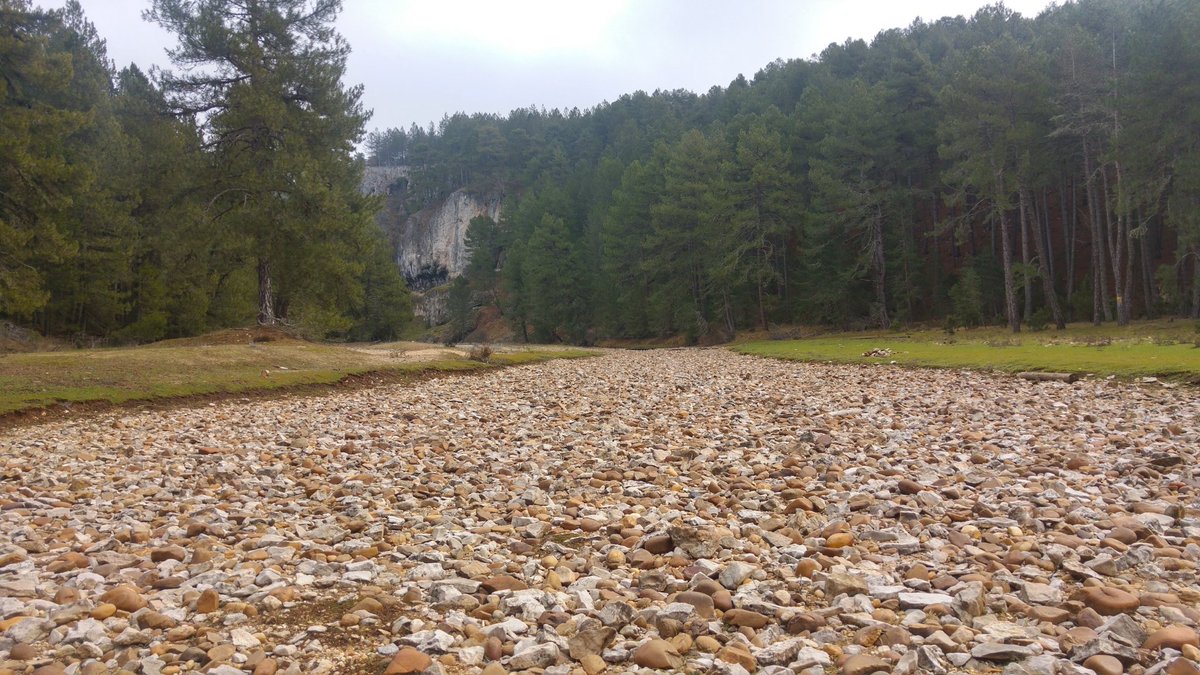 Máxima de 8,2 y mínima de -3,8 C en Duruelo.
La sequía sigue siendo extrema en el Cañón del Río Lobos, #Soria.
Río Lobos, hoy. Seco en amplias zonas que otros años teníamos dificultad para pasar.
Esta gran zona kárstica tiene memoria con la precipitación acumulada.
