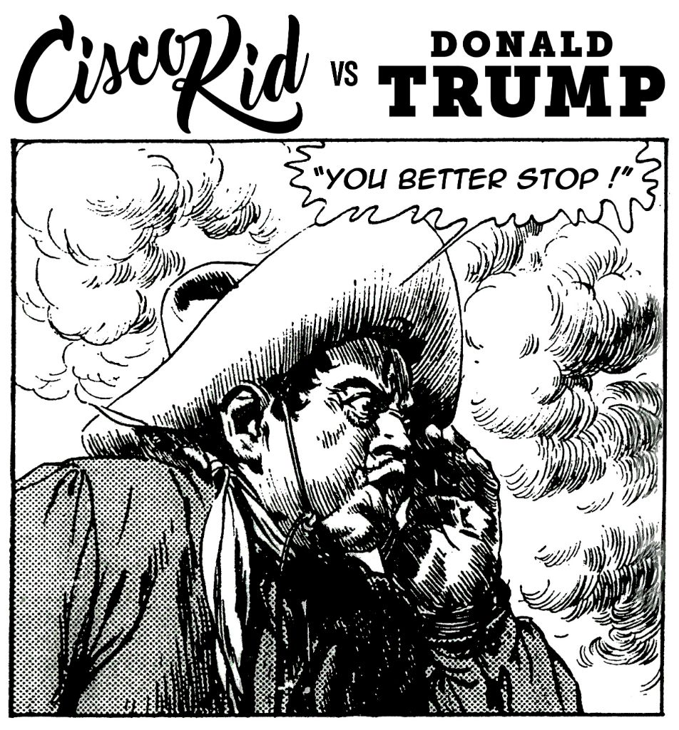 CiscoVsTrump's tweet photo. OPENING TODAY JAN 20, 2018, 5-9pm at @differenttrain1 ATL• Art Show by Kosmo Vinyl #kosmovinyl  #ciscokidvsdonaldtrump #throwback "CK#18d" (August 25, 2016) • Follow "CiscoKidvsDonaldTrump" IG @https: // https://t.co/JDhuqsAfvl  #resist @realDonaldTrump :0 # differenttrains https://t.co/iWjA8Znbfr