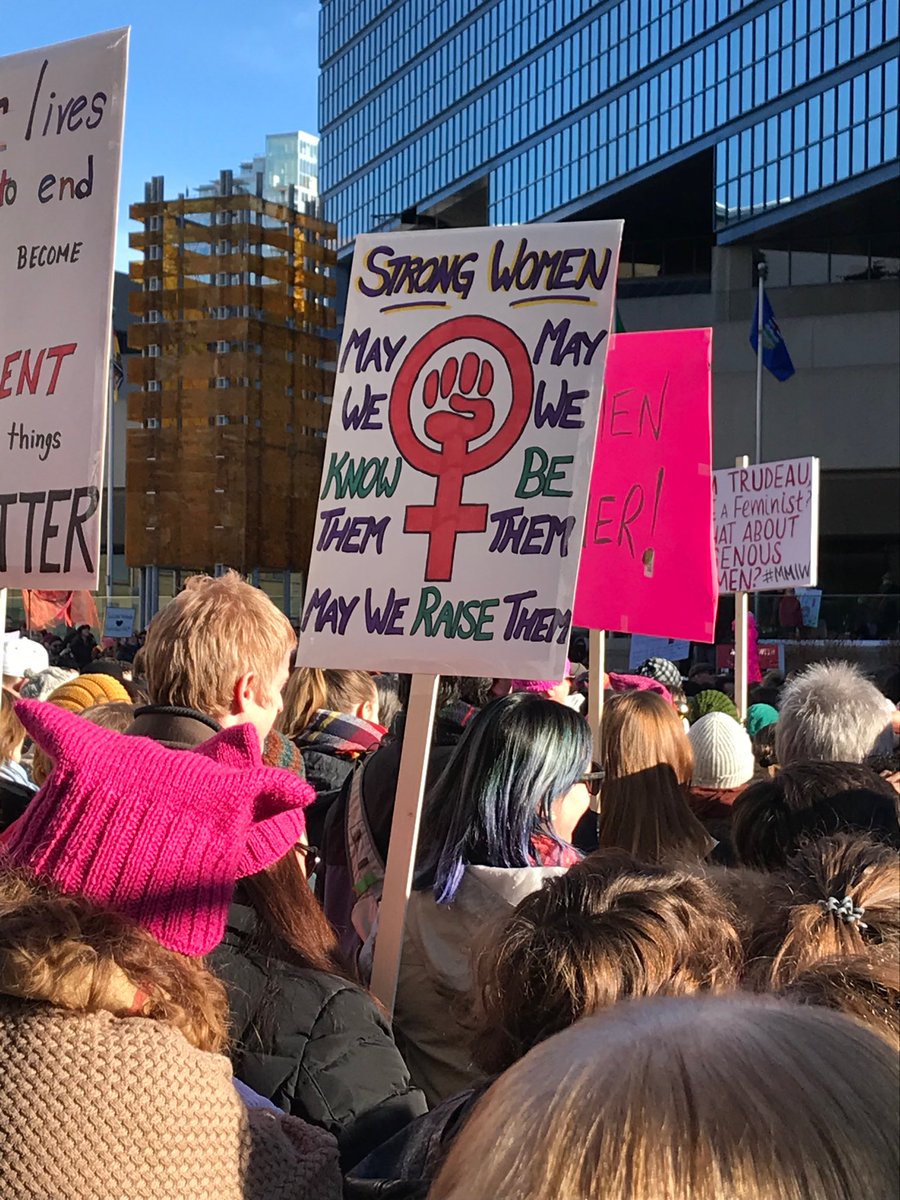 Strong women, may we know them, may we be them, may we raise them! #WhyWeMarch #WomensMarchYYC #WomensMarch2018 #ableg #Calgary