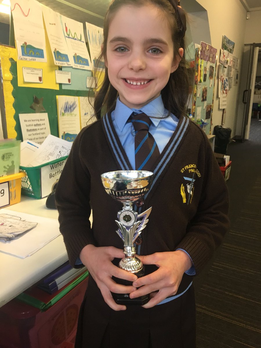 stfrancisoa's tweet photo. This lovely girl was so proud to show off her dancing trophy on Friday! Well done! We are very proud #dancingaway #dancingstar #celebratingsuccess https://t.co/WlGnAqL8f7