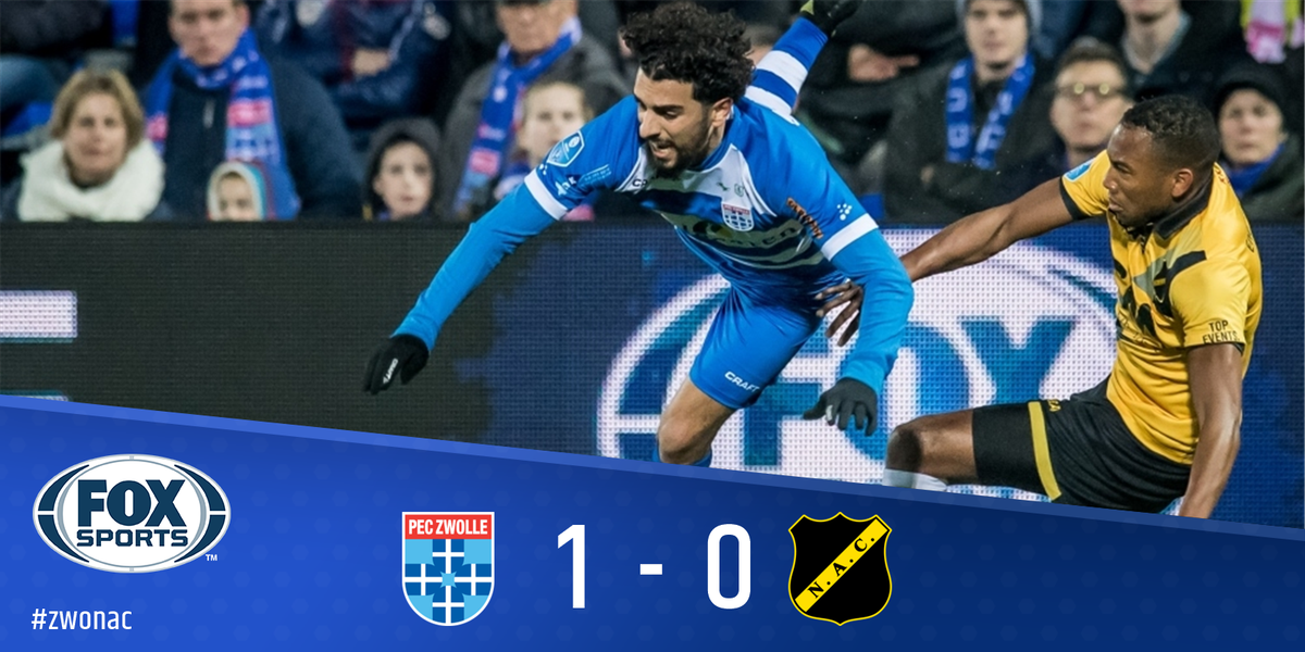 ESPNnl's tweet image. 🏟 | PEC Zwolle gaat door op de ingeslagen weg, maar moeizaam was het wel tegen NAC: 1-0. #zwonac