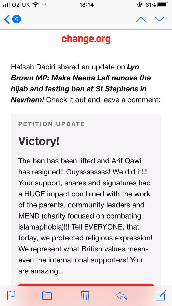 Yusii_7's tweet photo. Important victory! #StStephensSchool #HijabBan https://t.co/rRyp6motoM
