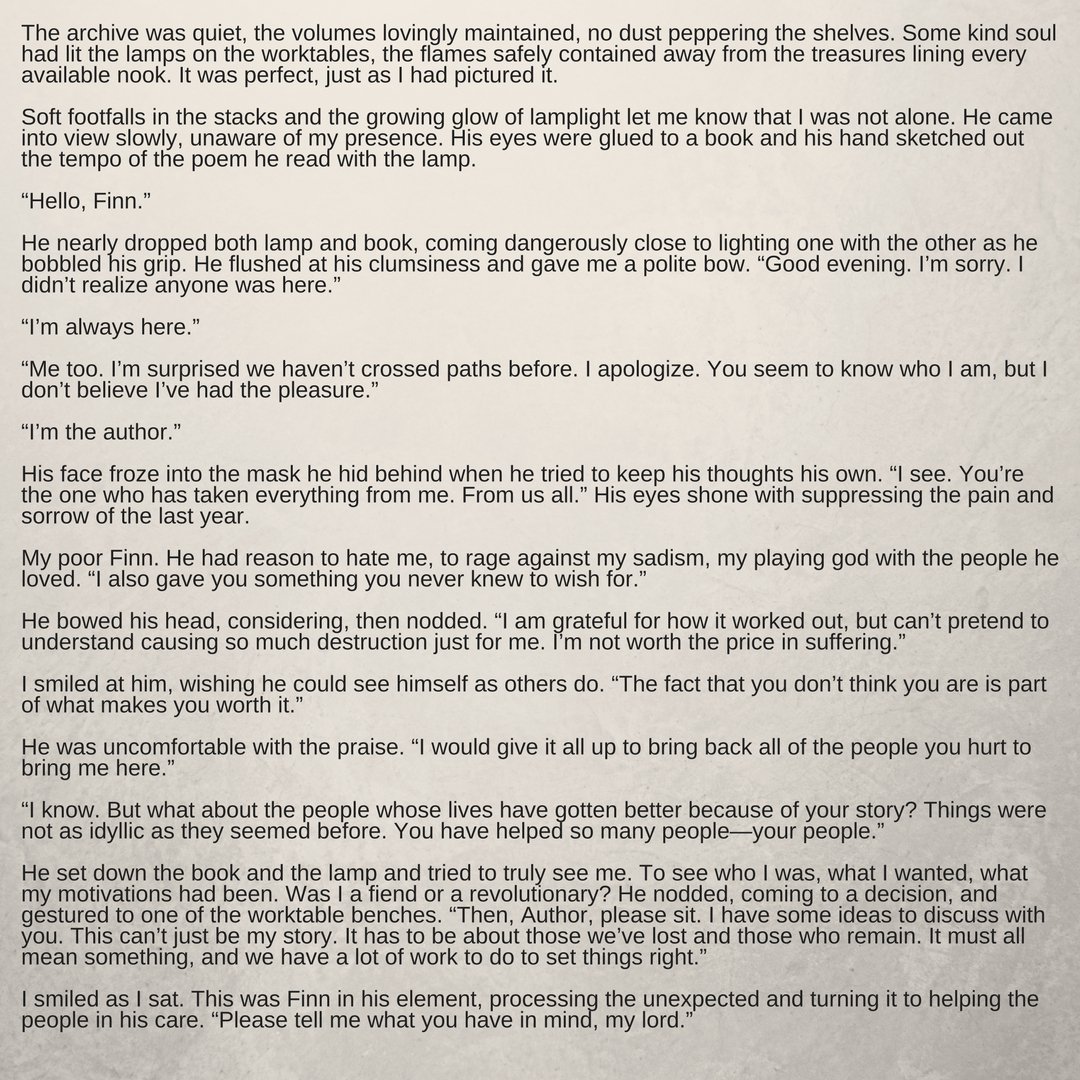 SSinclairwrites's tweet photo. #WIPTruthOrDare D20 Dare: Flash fiction between you and your MC.

This is a flash with me talking with Finn, the MC of our next series.
#amwriting #flashfiction #WIP https://t.co/oDIit7vQMy