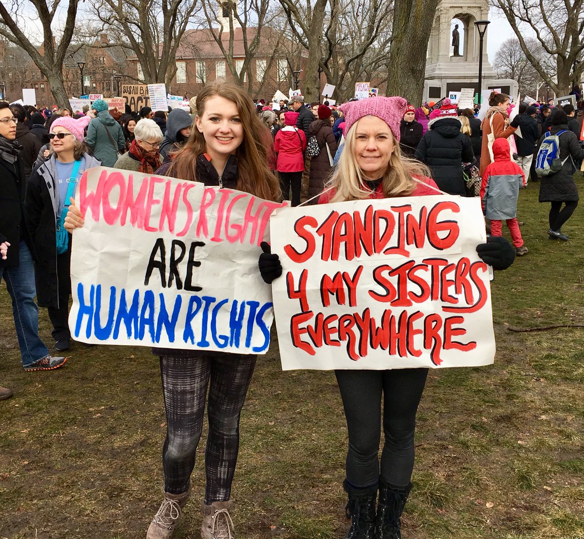 SueMarbleC's tweet photo. Women’s March 2018 - Cambridge Common. #proudmama #MissingMary https://t.co/6oHpElGfun