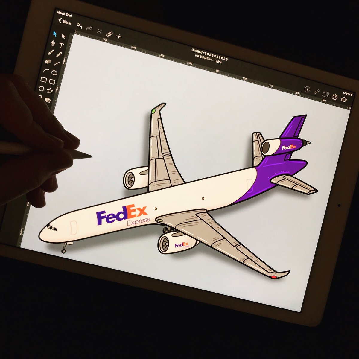 Now all we need is Cargo! <a href="/FedEx/">FedEx</a> #logistics #aviation #airlines #avgeek #FedEx #Apple #Illustrator #illustration #Airplane #creativity #travelman #travel #iPadPro <a href="/GraphicApps/">Graphic</a> #Designs