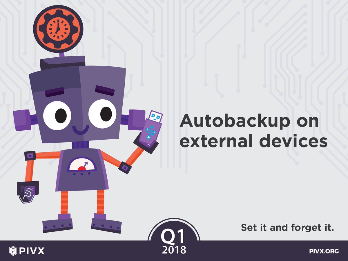 _PIVX's tweet photo. Once implemented, the $PIVX wallet will allow users to choose automatic backup locations, such as external storage devices! 

Coming Q1, 2018! 

#PIVXroadmap2018

https://t.co/VIgmU0eaMI https://t.co/h1Cpo13whC