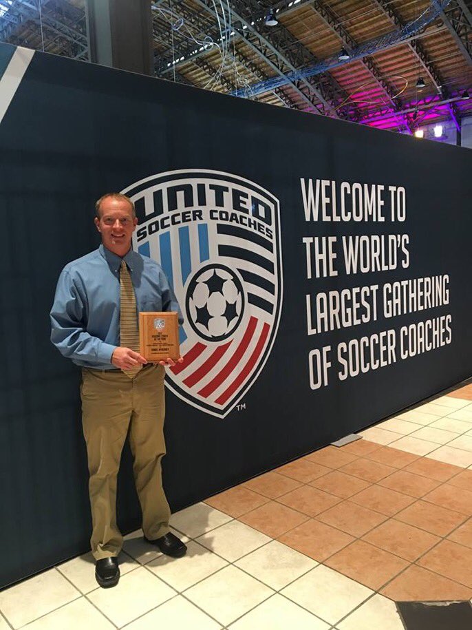 SabersGSoccer's tweet photo. Another big Congratulations to Coach Dan! He was presented the 2017 Regional Coach of the Year for Girls High School Soccer🐯 #proudteam #showdansomelove https://t.co/z4Rz7b0dbO