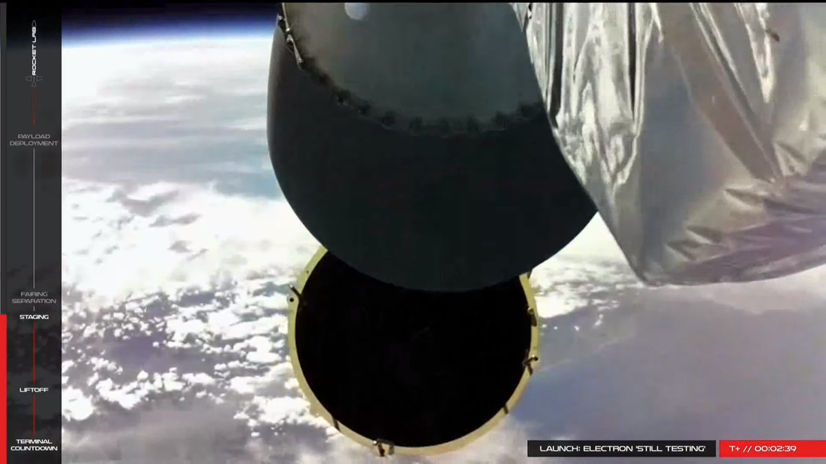 stanshull's tweet image. Staging of #Electron #StillTesting.  Incredible video of this #space launch from @RocketLab.