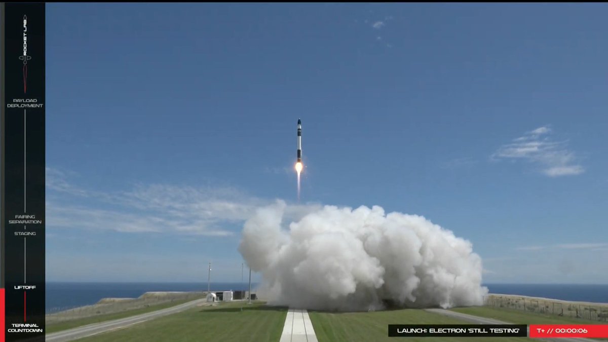 ShuttleAlmanac's tweet image. LIVE - LIFTOFF 4 of @RocketLab #Electron #StillTesting from New Zealand