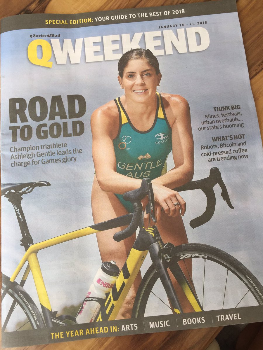 ReddogTT's tweet photo. COMMONWEALTH GAMES | Good to see @AshleighGentle on the cover of @couriermail QWeekend talking up her chances of triathlon success at @GC2018! 

We can't wait to see her tear it up in April! #GC2018 https://t.co/QZsJcA8M0H