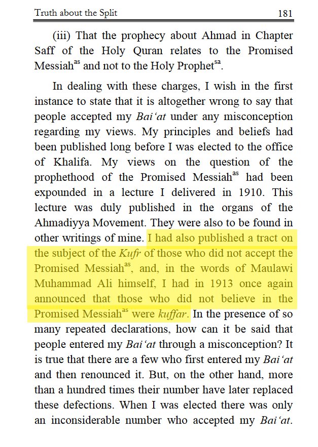In these two screenshots he again reiterates takfir, but makes it very clear he had made this takfir before he was "caliph" and this was widely known even before he began his office as "caliph". He assumed the role of "caliph" in 1914CE.