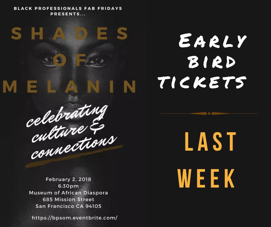 theOAACC's tweet photo. Remember! This is the last week to buy your EARLY BIRD TICKETS to the Black Professionals Fab Friday  Shades of Melanin Black History Month networking event https://t.co/OaISjuZK57 https://t.co/07JAnqMbaR