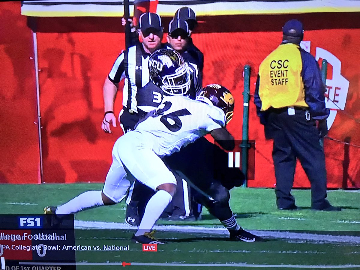SigEp_WCUAlumni's tweet photo. That right there is a @Catamount showing out at the @NFLPA Game. 😼🏈 #ClawsOut #DraftThisGuy https://t.co/0m6KUJYoF4