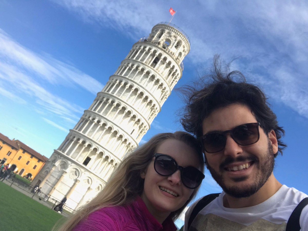 Always wanted to see this baby in person. Couldn't have asked for prettier skies! It's a cheap train ride from #Florence :) #LeaningTower #Pisa #Italy #travel #traveling #wanderlust #traveltips #Europe #vegan